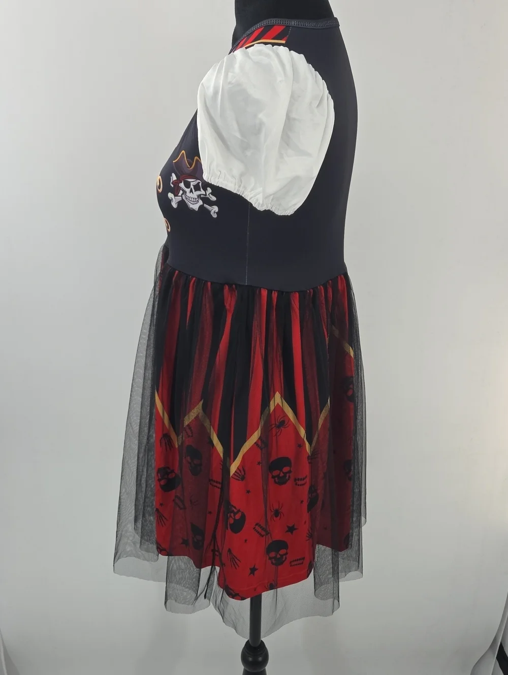 Red & Black Pirate Girl Costume Dress with Hat